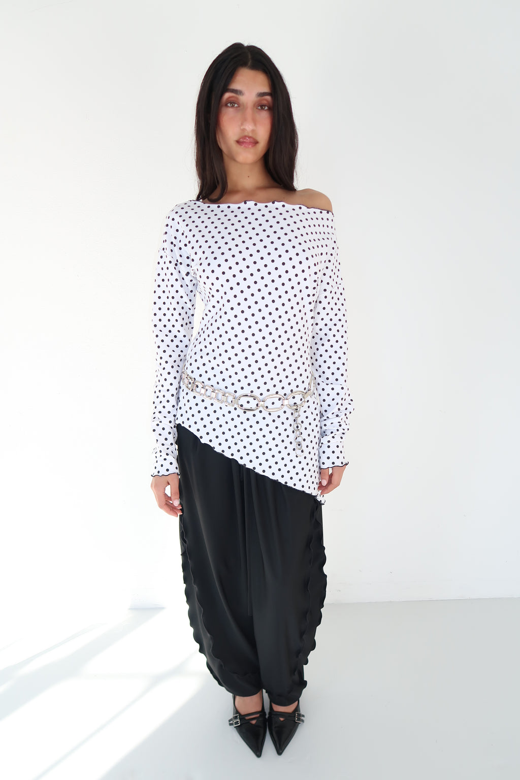 MIO TOP LONG SLEEVE POLKA